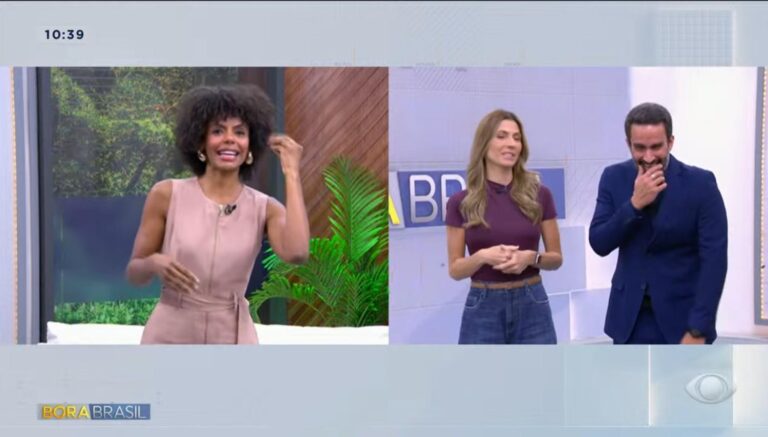 Apresentadora da Band revela defeito de colega ao vivo e ele concorda