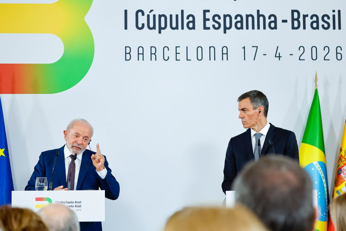 Presidente da República, Luiz Inácio Lula da Silva, durante declaração conjunta à imprensa. Palácio Real de Pedralbes, Espanha. Foto: Ricardo Stuckert / PR