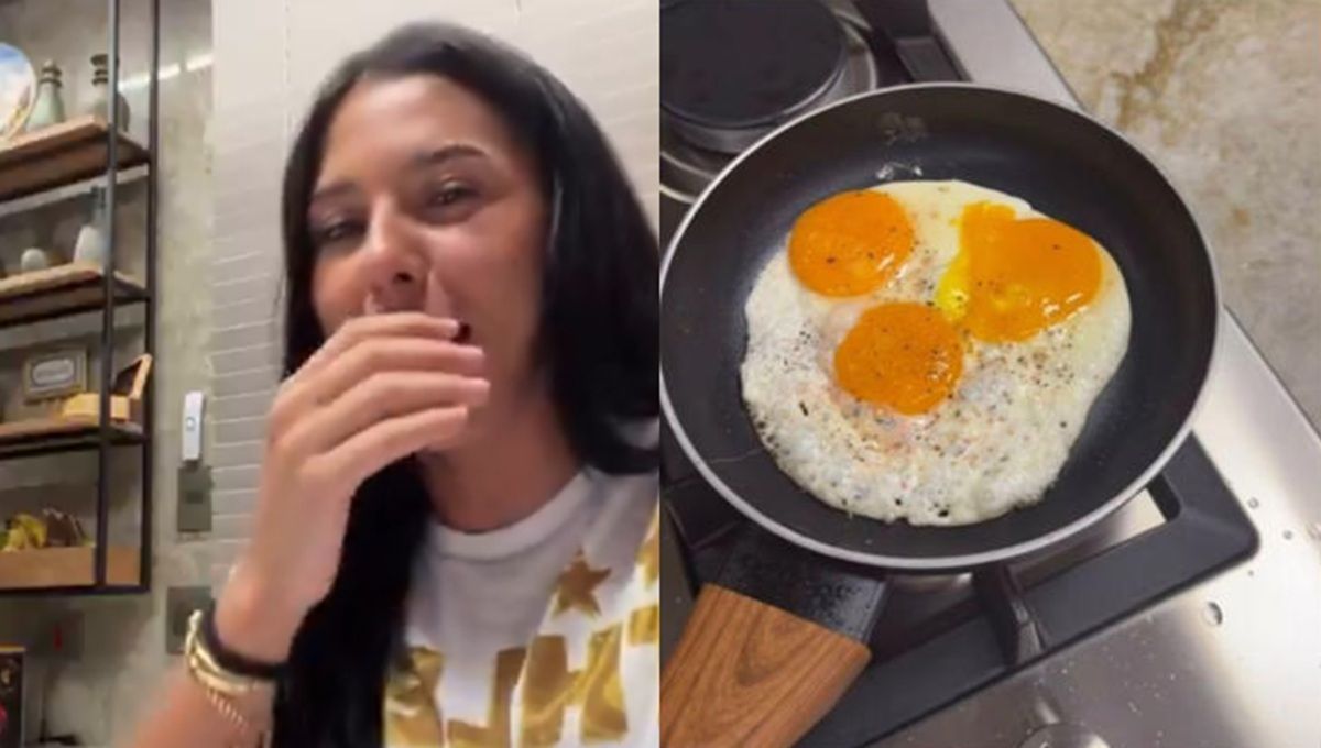 Ana Castela e ovo frito (Foto: Reprodução)