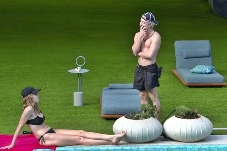 BBB26: Ana Paula convida Juliano para pular na piscina se eles voltarem do Paredão