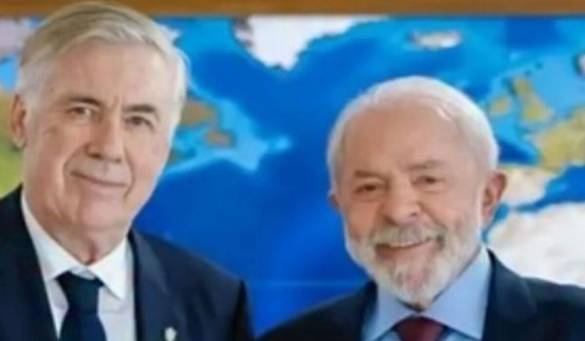 Carlo Ancelotti e Lula (Fonte: Redes Sociais)