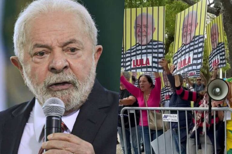 Lula é alvo de protesto em Portugal e ouve gritos de “Ladrão!”