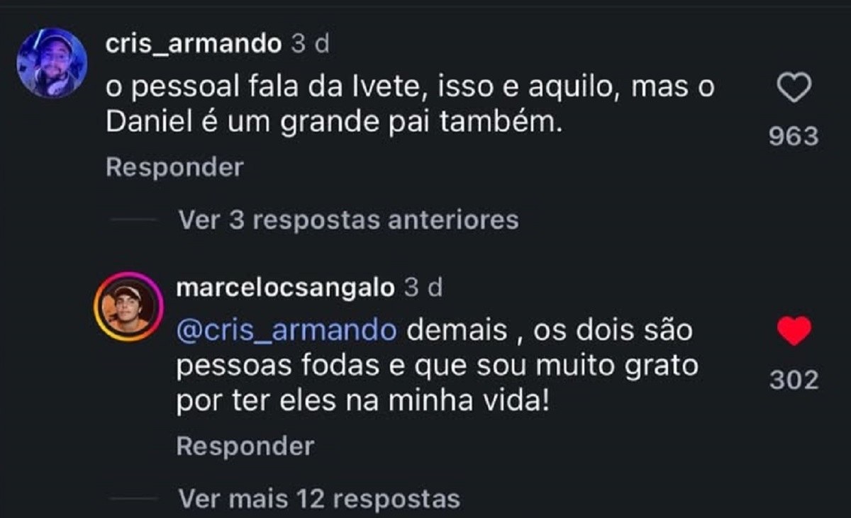 Comentário filho de Ivete Sangalo