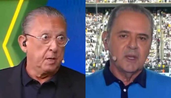 Galvão Bueno e Luis Roberto Galvão Bueno e Luis Roberto (Reprodução: SBT/TV Globo)