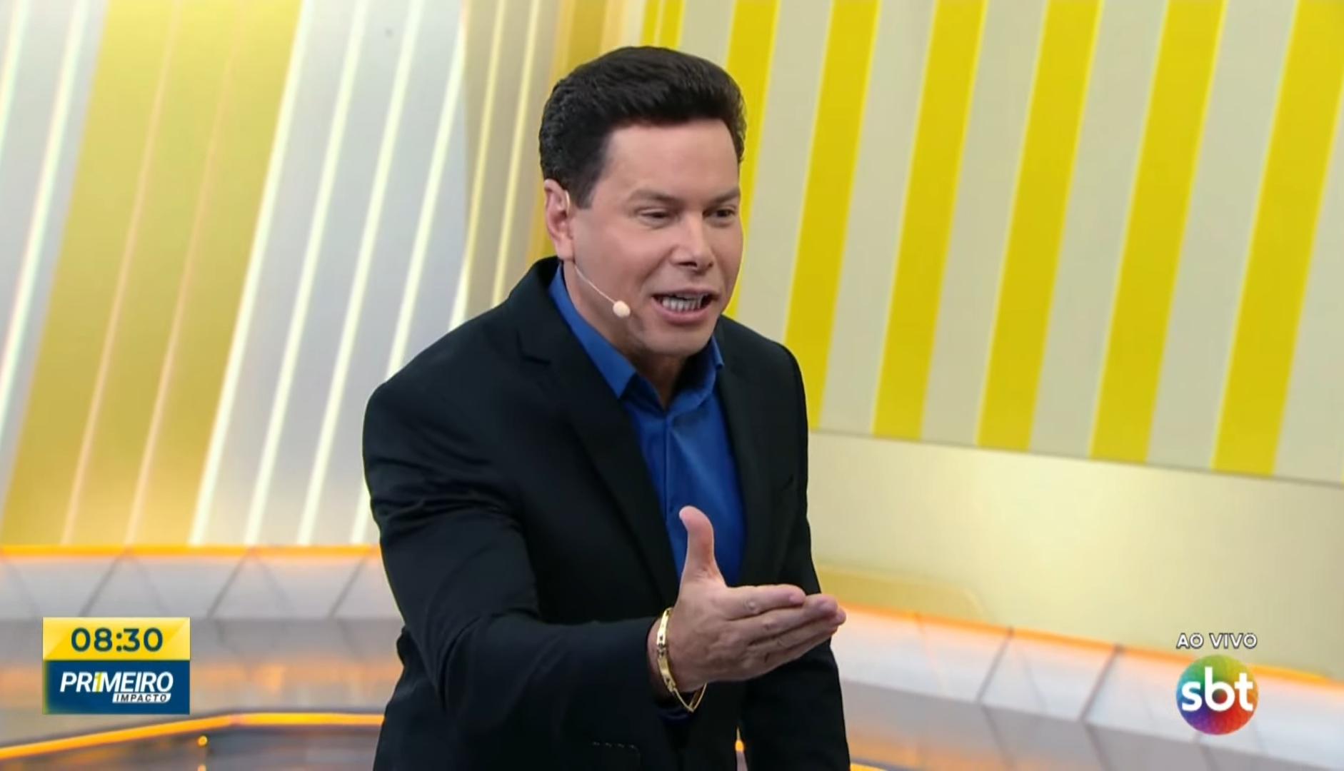 Marcão do Povo ao vivo durante o Primeiro Impacto - Foto: Reprodução/SBT