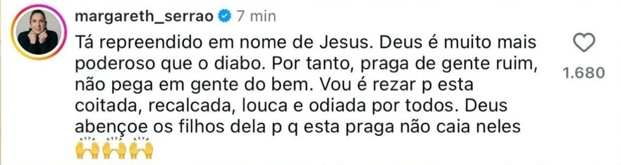 Margareth Serrão comentário