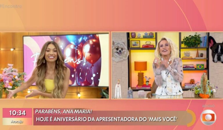 Ana Maria Braga invade o Encontro e ganha homenagem de Patrícia Poeta