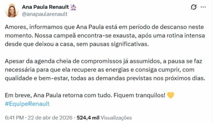Post da Ana Paula