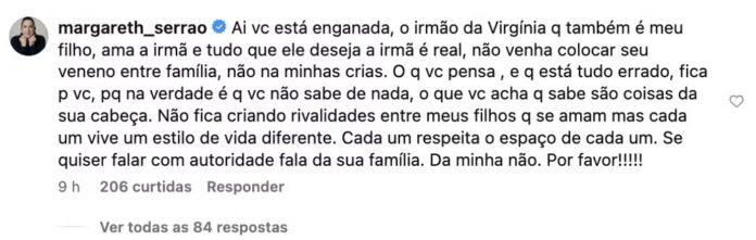 Post da Margareth Serrão (Reprodução: Instagram)