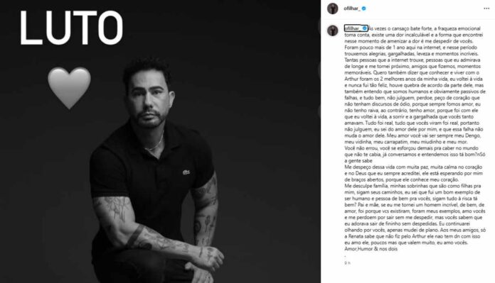 Post do Carlos Filhar (Reprodução: Instagram)