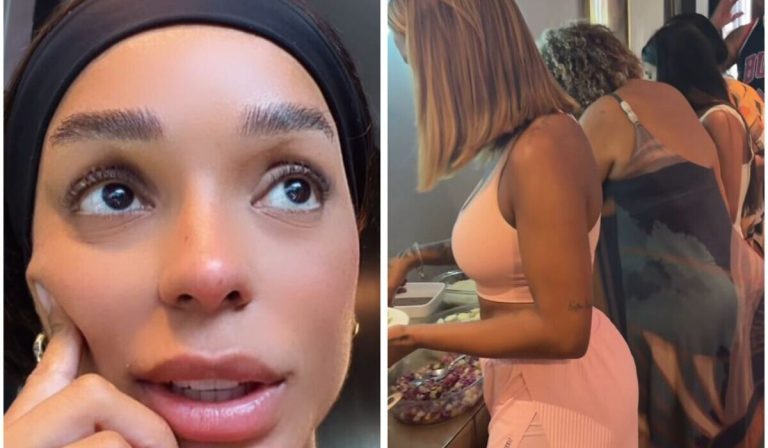 Brunna Gonçalves flagra fila gigante dentro de casa e desabafa: “Olha isso aqui”