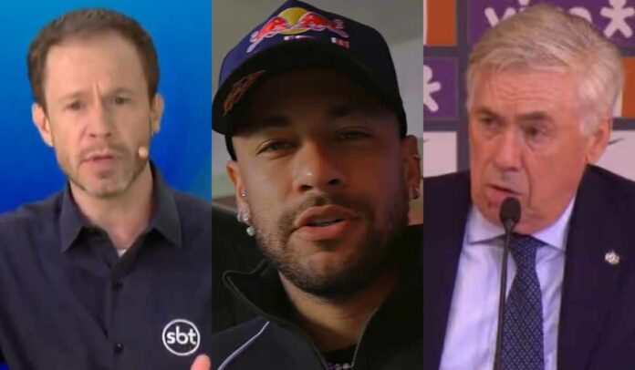Tiago Leifert, Neymar e Carlo Ancelotti