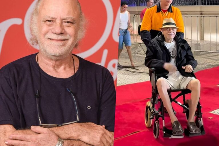 Aos 77 anos, Tonico Pereira surge em cadeira de rodas