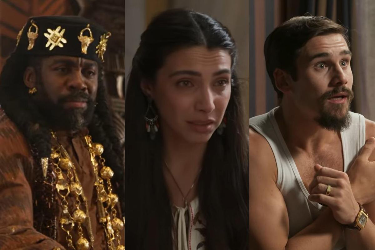 Jendal, Salma e Mirinho em 'A Nobreza do Amor' - Foto: Reprodução/TV Globo Jendal, Salma e Mirinho em 'A Nobreza do Amor' - Foto: Reprodução/TV Globo