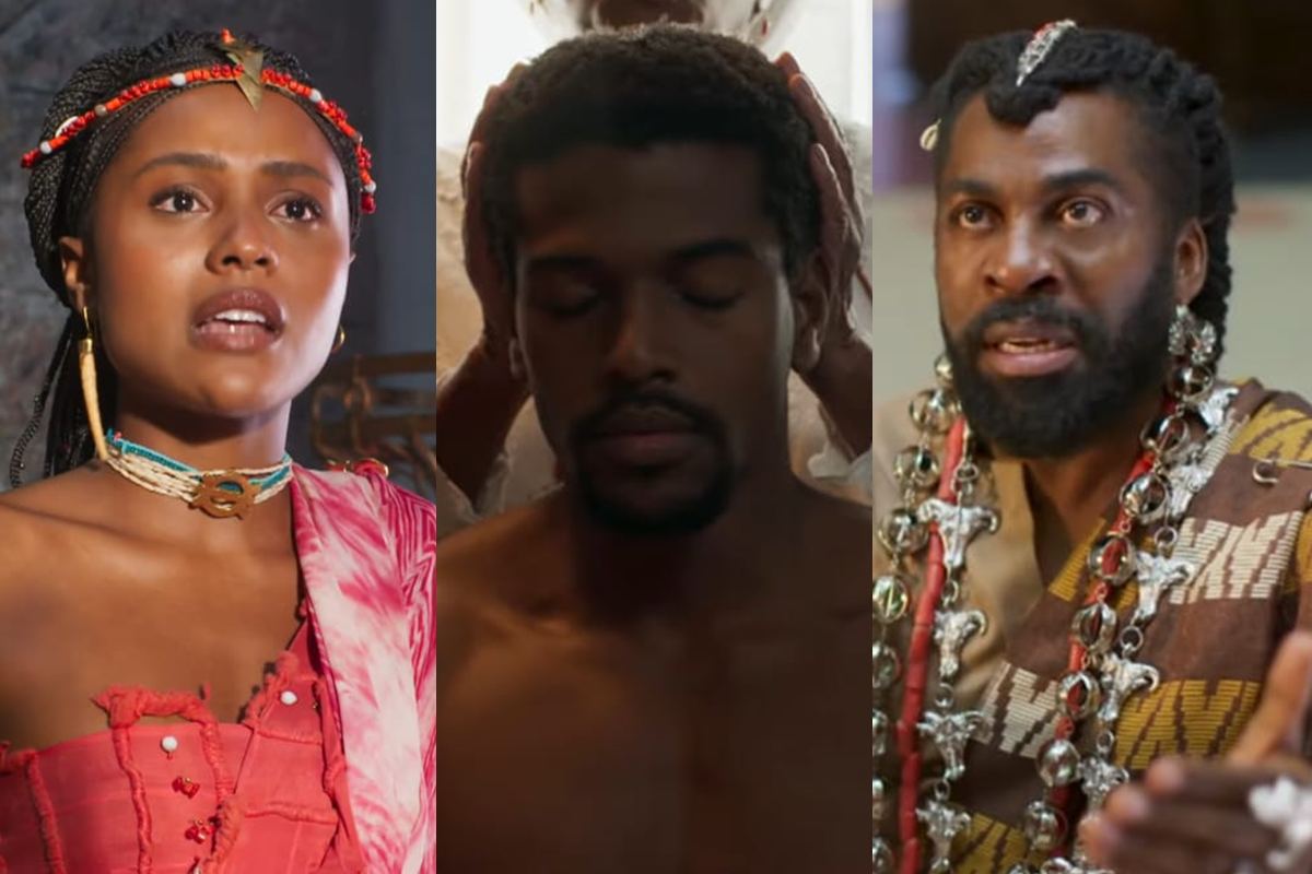 Alika, Tonho e Jendal em 'A Nobreza do Amor' - Foto: Reprodução/TV Globo Alika, Tonho e Jendal em 'A Nobreza do Amor' - Foto: Reprodução/TV Globo