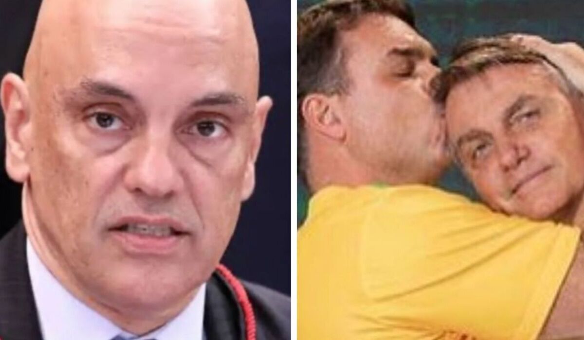 Alexandre de Moraes/Flavio e Jair Bolsonaro (Fonte: Redes Sociais)