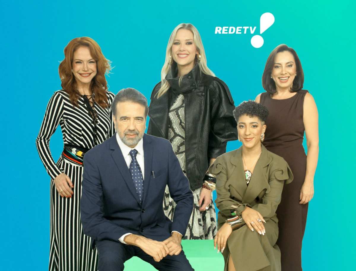 Babi Xavier, Jorge Lordello, Gianne Albertoni, Nath Finanças e Katiuzia Rios Babi Xavier, Jorge Lordello, Gianne Albertoni, Nath Finanças e Katiuzia Rios - crédito Divulgação RedeTV!