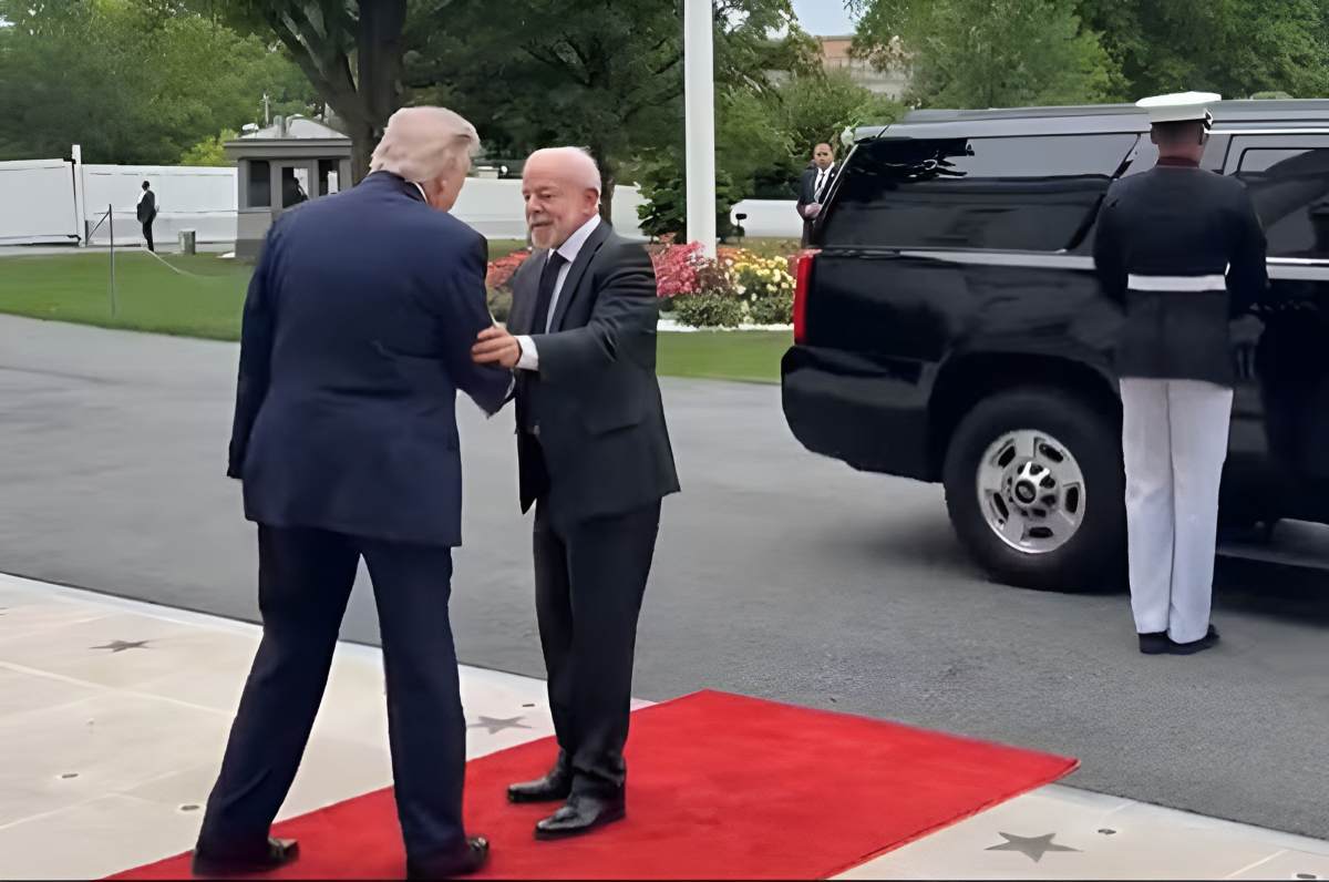 Lula chega à Casa Branca para encontro com Trump — Foto: Reprodução/ Divulgação)