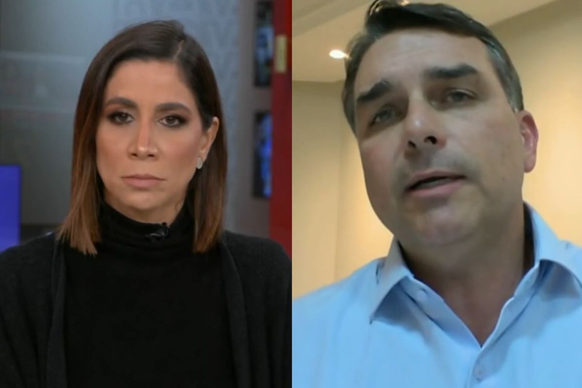 Julia Duailibi e Flávio Bolsonaro (Foto: Reprodução) GloboNews Julia Duailibi e Flávio Bolsonaro (Foto: Reprodução)