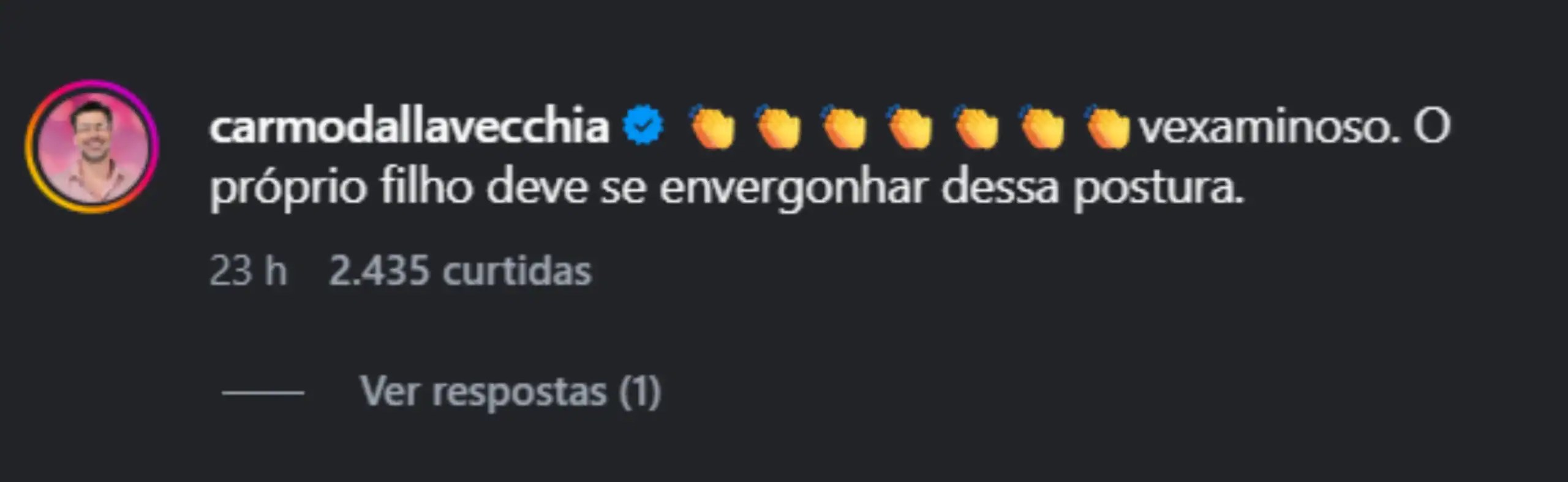 Carmo Dalla Vecchia mensagem