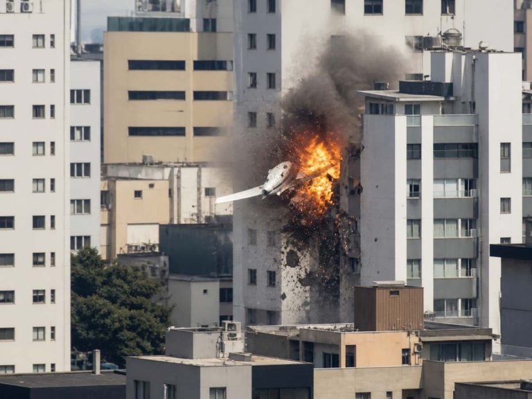 AGORA: Avião colide contra prédio em Minas Gerais