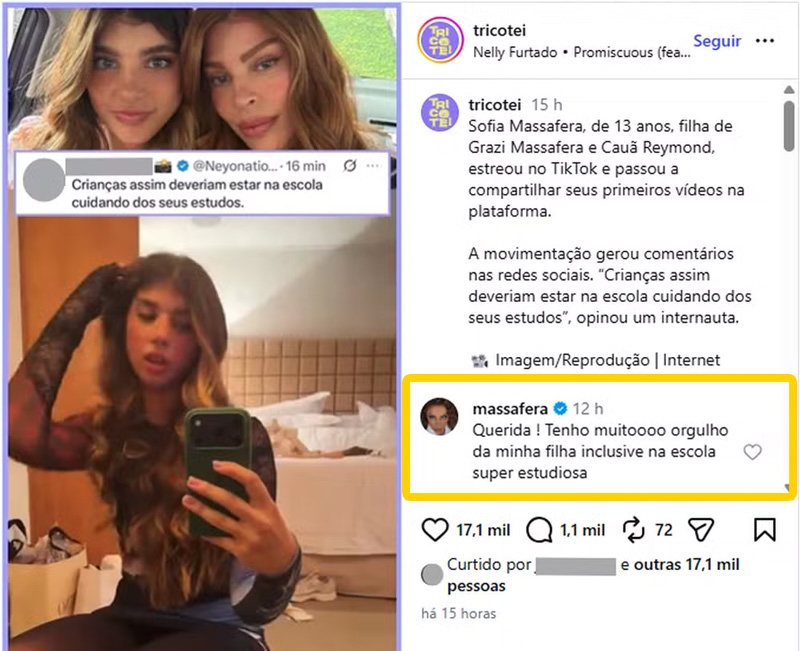 Comentário de Grazi Massafera