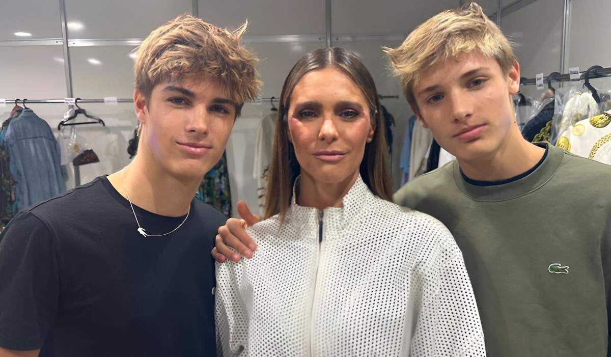 Fernanda Lima e filhos gêmeos