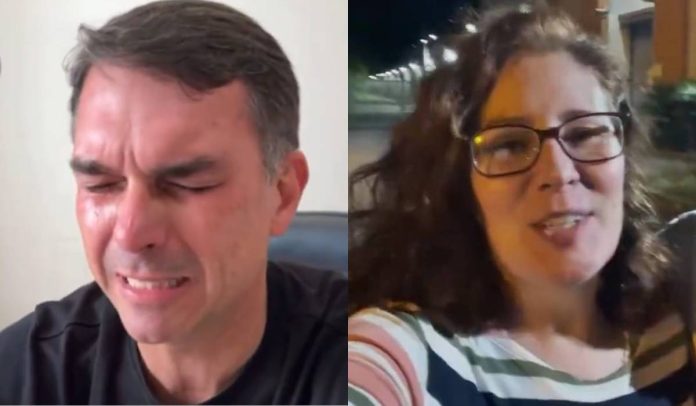 Flávio Bolsonaro e Carla Zambelli Flávio Bolsonaro e Carla Zambelli