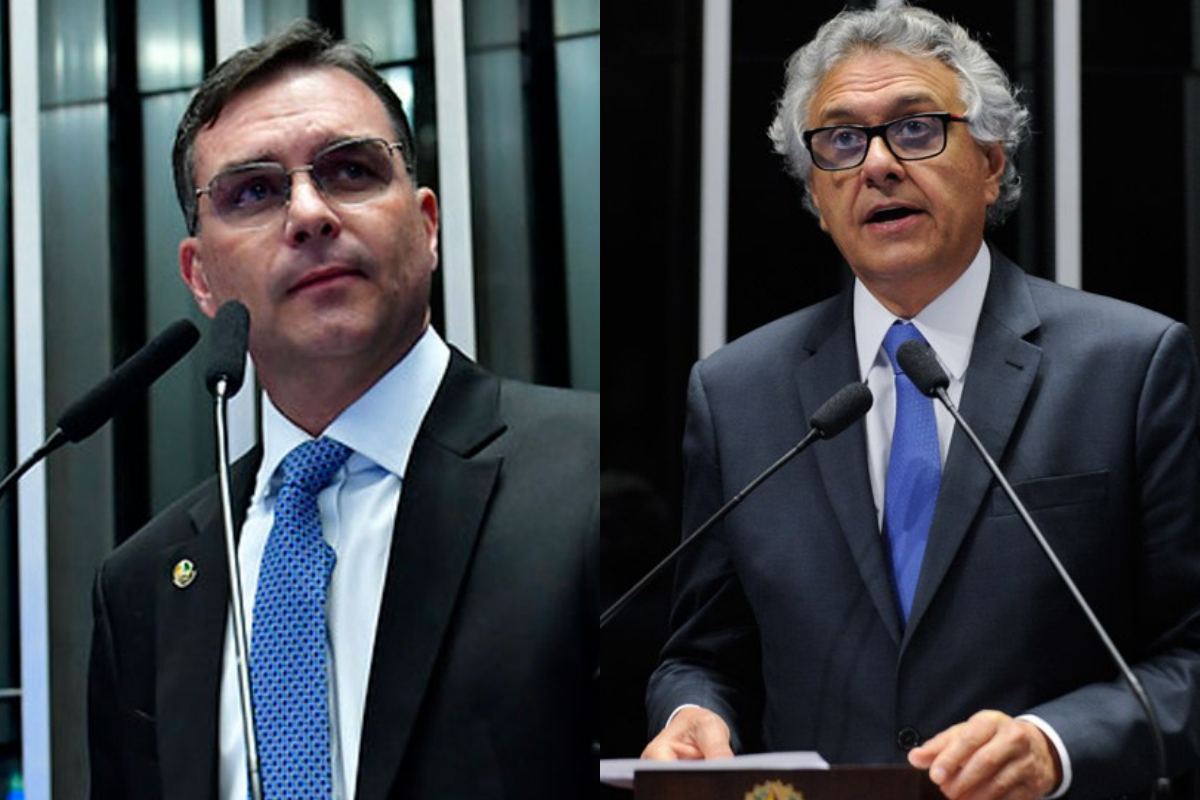 Flávio Bolsonaro e Ronaldo Caiado Flávio Bolsonaro e Ronaldo Caiado
