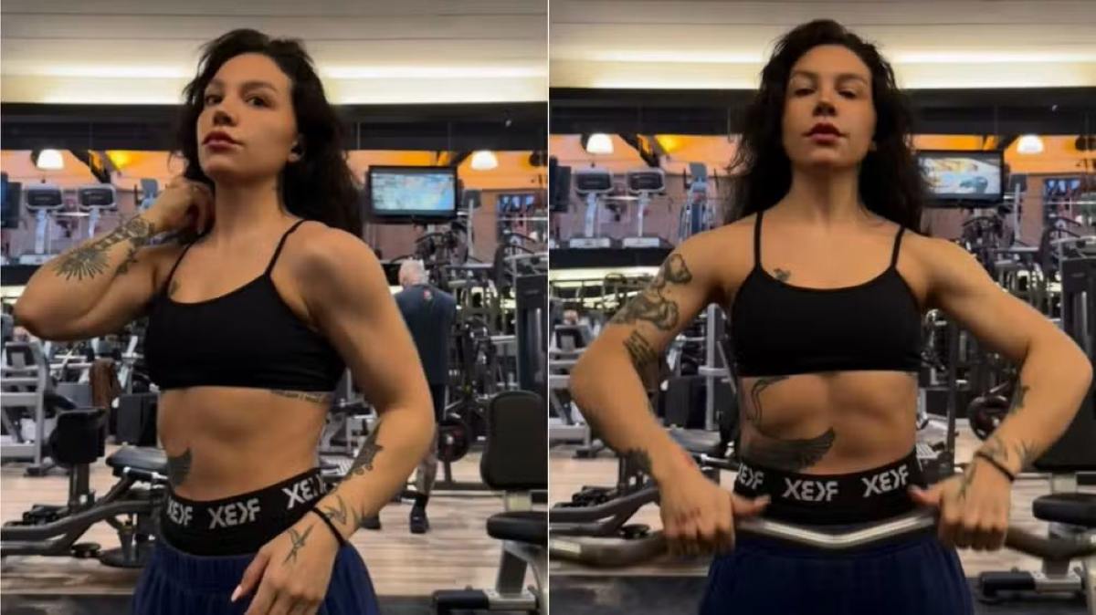 Priscilla mostra corpo sarado durante treino e impressiona internautas — Foto: Reprodução/Instagram