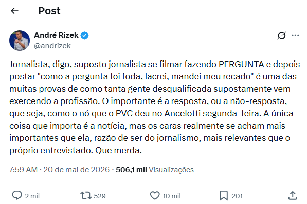 Post do André Rizek Post do André Rizek