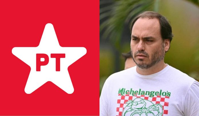 PT e Carlos Bolsonaro PT e Carlos Bolsonaro