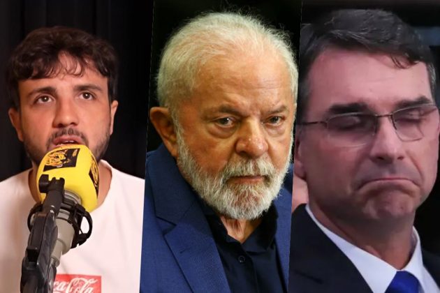 Renan Santos, Lula e Fl&aacute;vio Bolsonaro