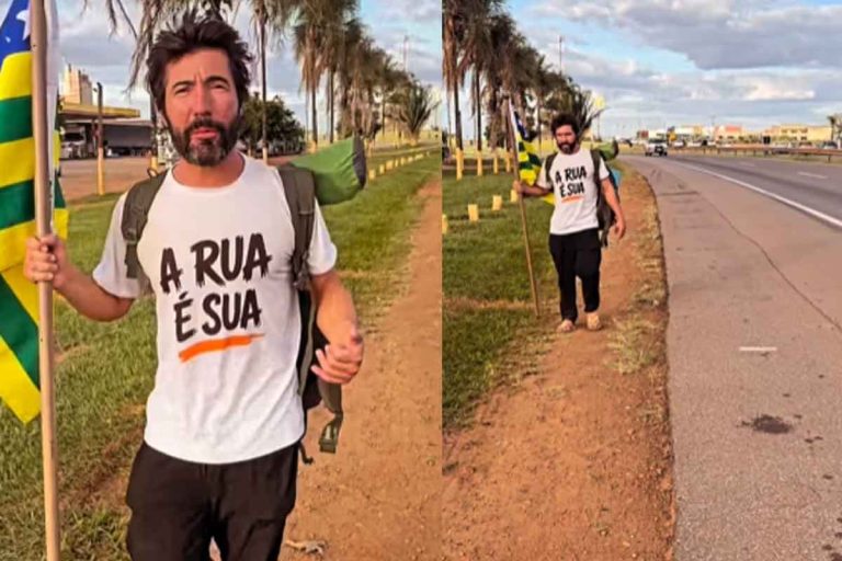 Sandro Pedroso passa mal durante caminhada até Brasília e recebe atendimento
