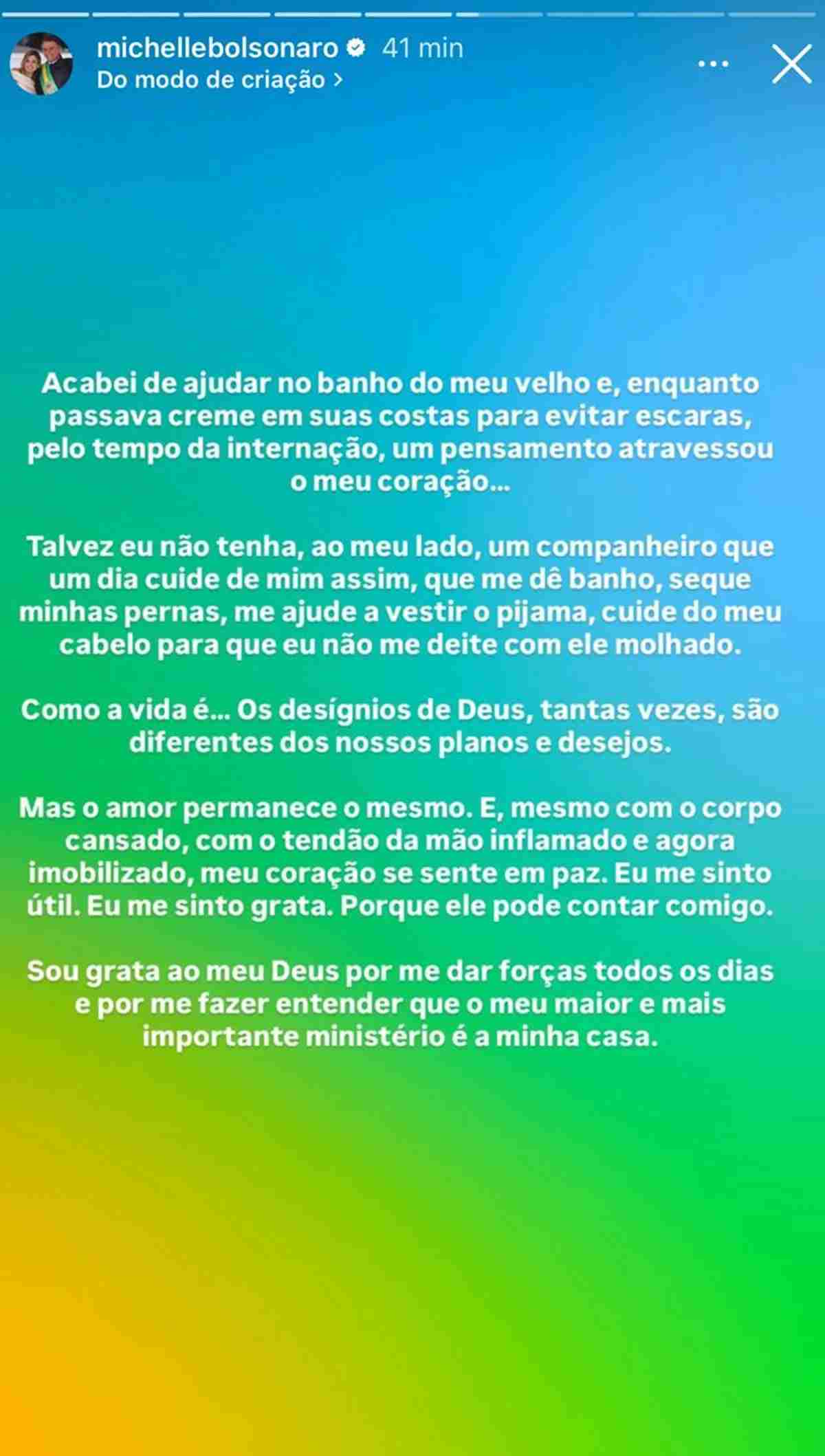 Stories Michelle Bolsonaro