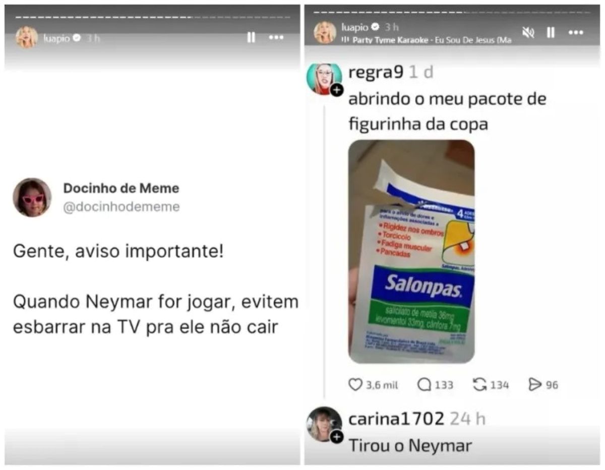 Luana Piovani e Neymar - Foto:; Reprodução/Instagram/YouTube