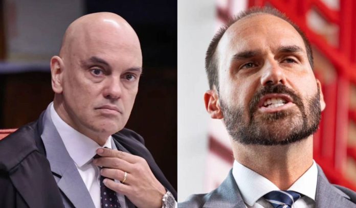 Alexandre de Moraes e Eduardo Bolsonaro Alexandre de Moraes e Eduardo Bolsonaro