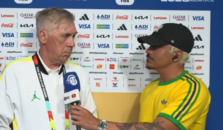 Ancelotti ‘cala a boca’ de Chico Moedas após pergunta ao vivo na CazéTV