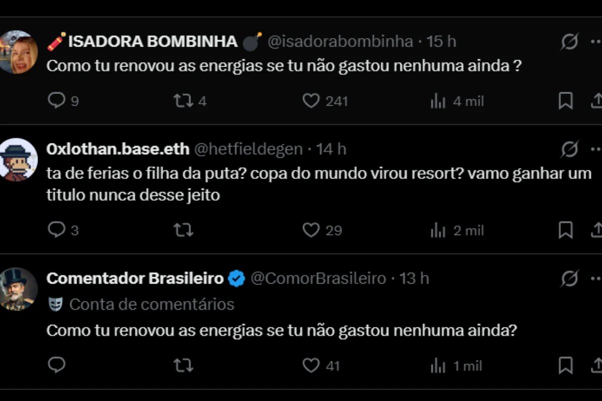 Comentários tweet do Neymar Comentários tweet do Neymar