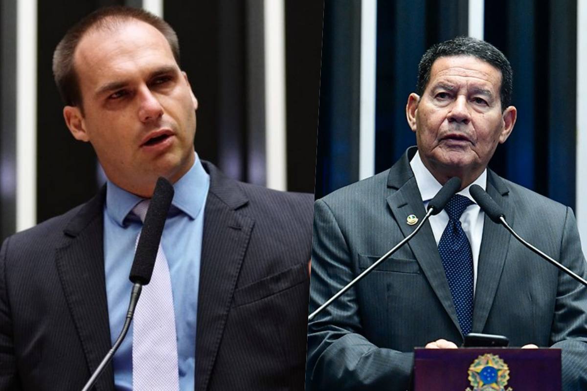 Eduardo Bolsonaro e Hamilton Mourão Eduardo Bolsonaro e Hamilton Mourão