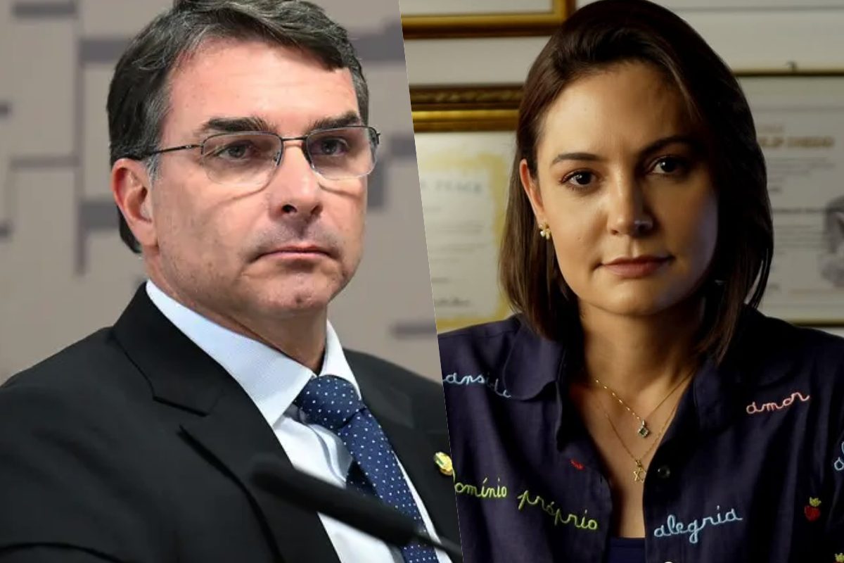 Flávio e Michelle Bolsonaro