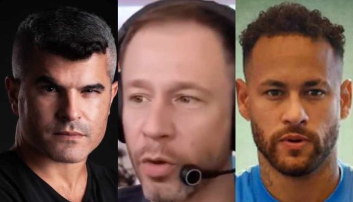 Guga Noblat, Tiago Leifert e Neymar Guga Noblat, Tiago Leifert e Neymar (Reprodução: X - antigo Twitter/Youtube/Instagram CBF)