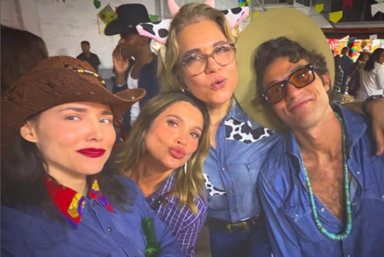 Letícia Colin surge ao lado de Isabel Teixeira em festa junina da Globo