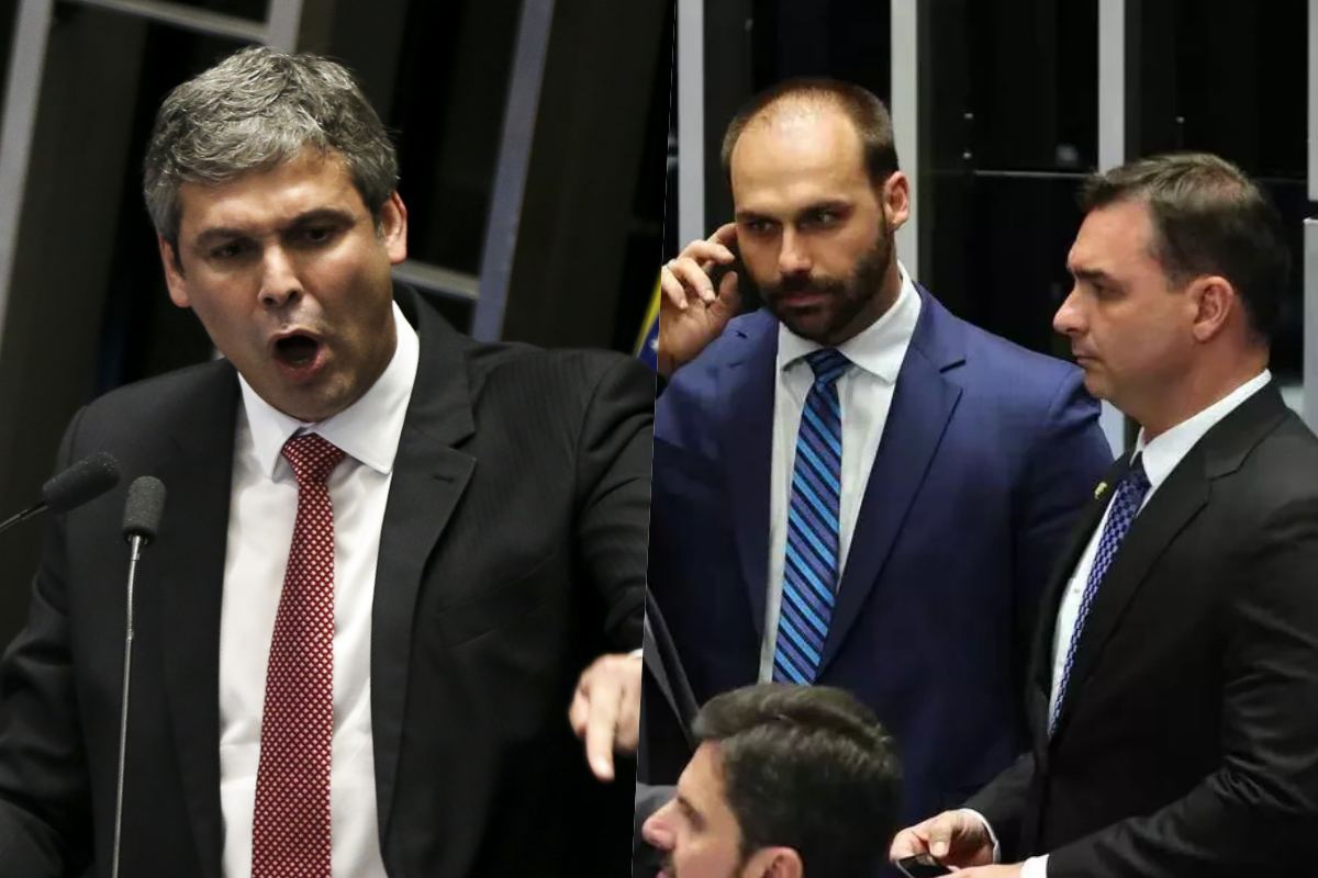 Lindbergh Farias, Eduardo e Flávio Bolsonaro