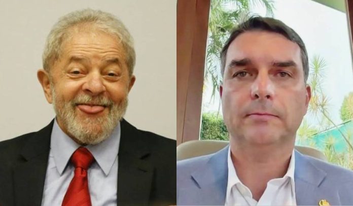 Lula e Flávio Bolsonaro Lula e Flávio Bolsonaro