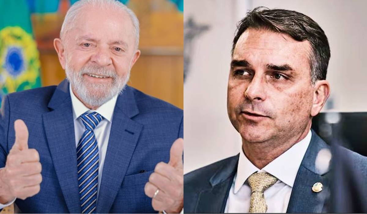 Lula e Flávio Bolsonaro