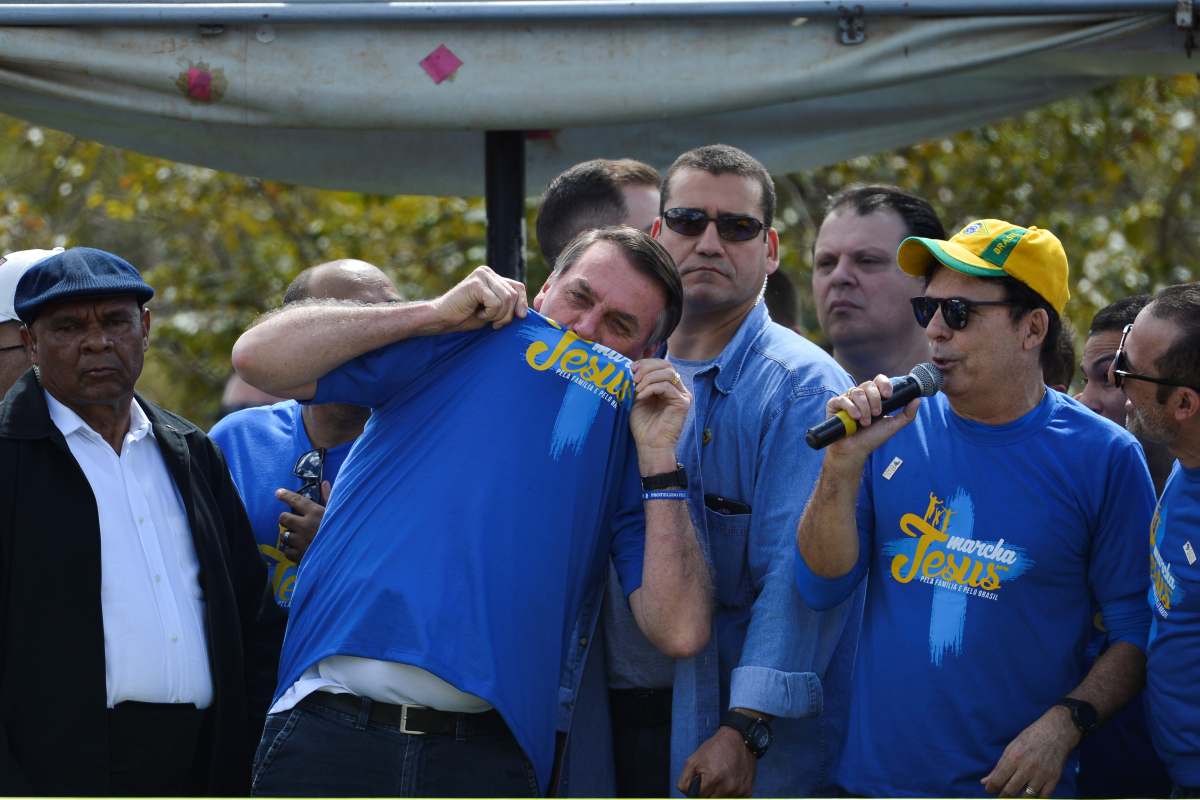 Marcha para Jesus Evangélicos Bolsonaro O presidente Jair Bolsonaro, participa do evento evangélico Marcha para Jesus e pela Família em Brasília.(Marcello Casal JrAgência Brasil)