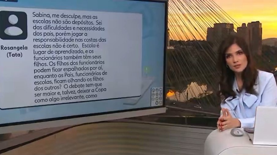 Mensagem de internauta no Bom Dia SP