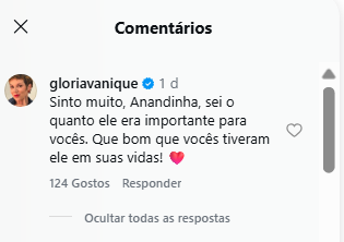 Post da Gloria Vanique (Reprodução: Instagram)