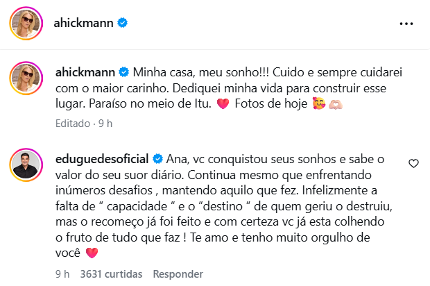 Post do Edu Guedes (Reprodução: Instagram)